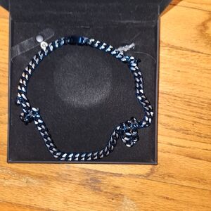 Solid Chain Necklace Stainless Steel & Blue Ion Plating 24 inches (NEW in box)